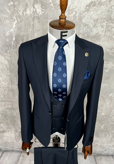Мужской костюм синий (тройка) - Сеть свадебных салонов «Умная свадьба ...