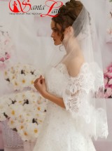 Фата длинная с кружевом Фп12